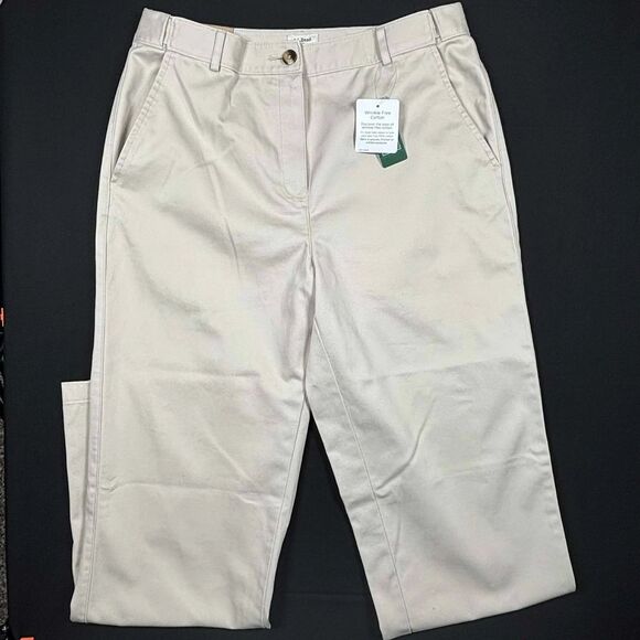 L.L Bean Wrinkle Free Cotton Women's Khaki Classic Fit Size 10 Reg - Picture 2 of 9